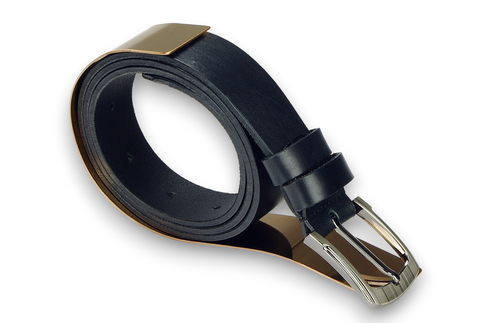 Leather belt 35 mm, model 350101