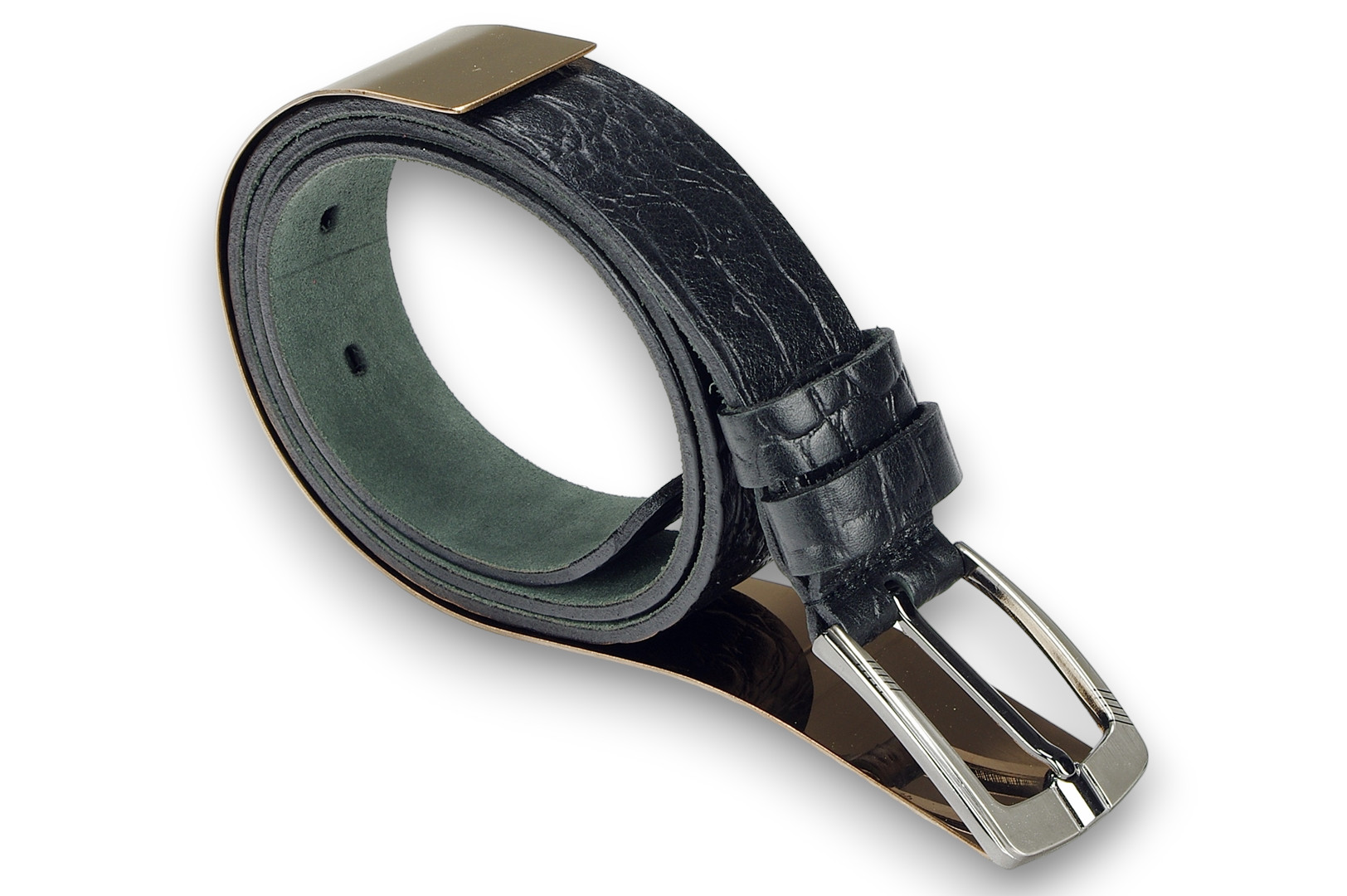 Leather belt 35 mm, model 350111
