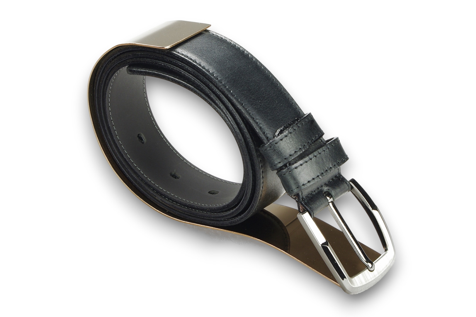 Leather belt 35 mm, model 351101