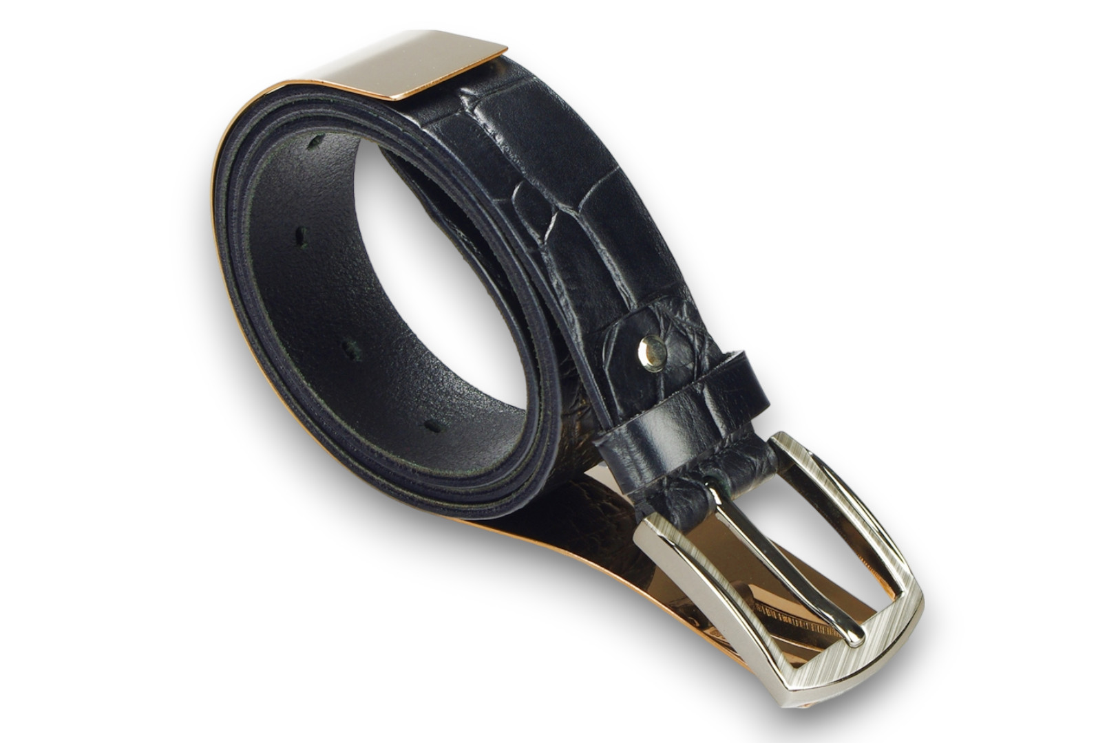 Leather belt 40 mm, model 400111