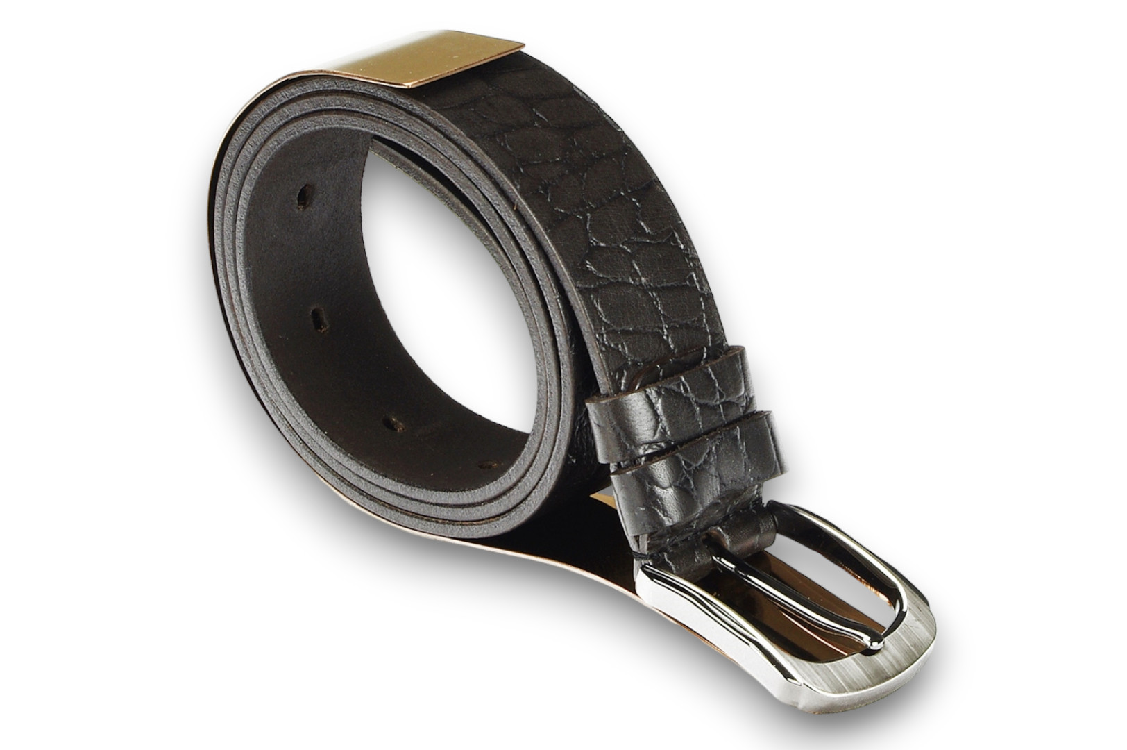 Leather belt 40 mm, model 400112
