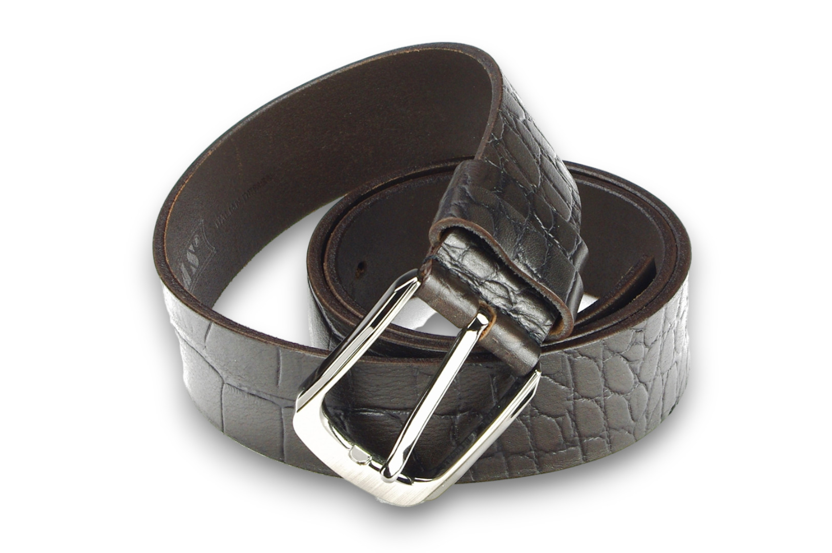 Leather belt 40 mm, model 400112