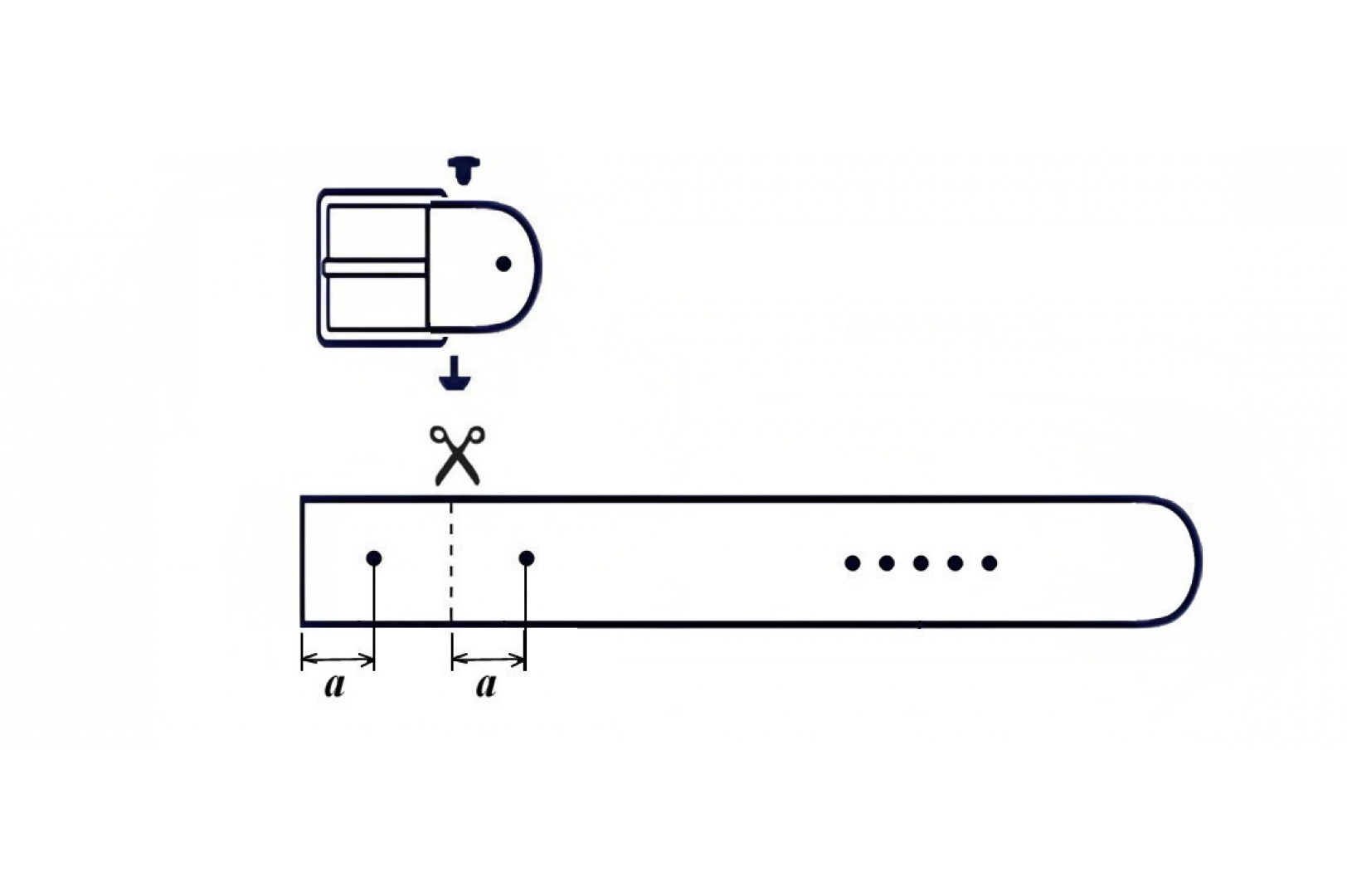 Leather belt 40 mm, model 400112