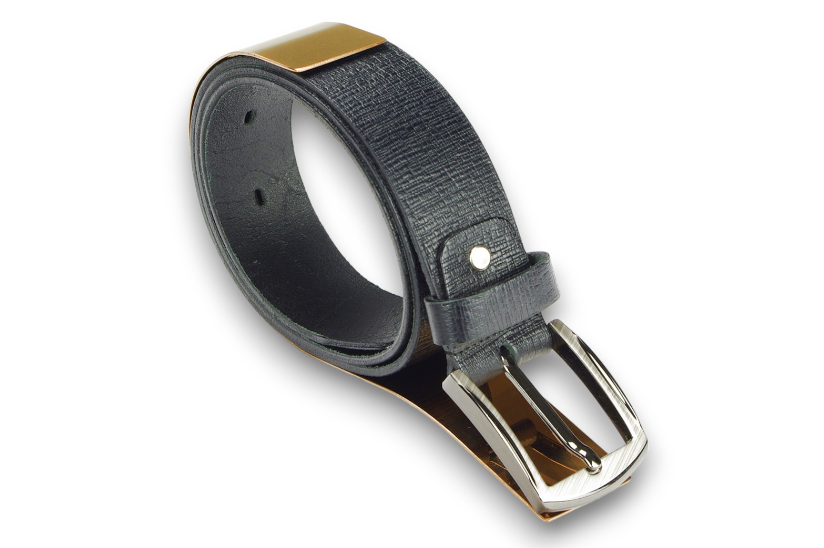 Leather belt 40 mm, model 400131