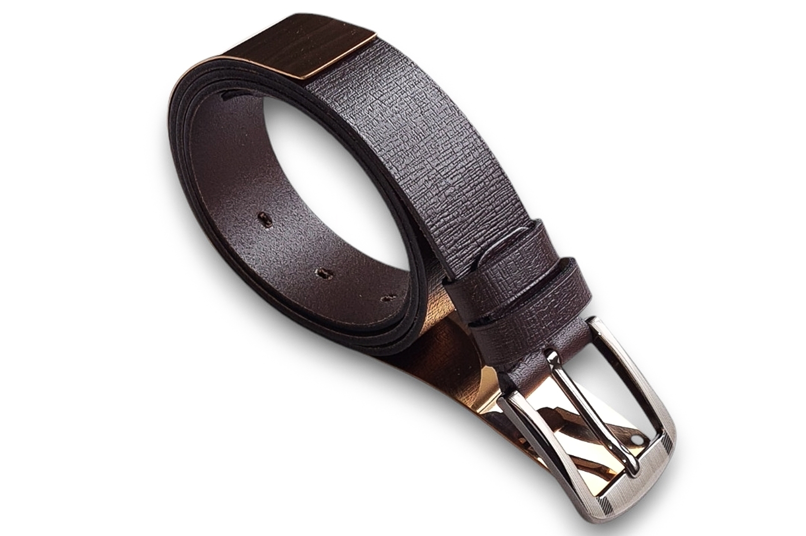 Leather belt 40 mm, model 400132