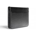 A4 size conference folder with a zipper made of genuine leather. 19 BL-0-1F