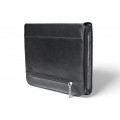 A4 size conference folder with a zipper made of genuine leather. 19 BL-0-1F