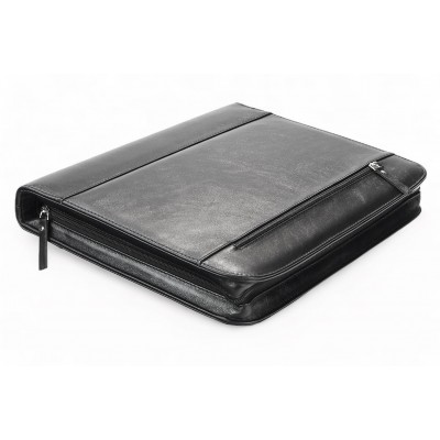 A4 size conference folder with a zipper made of genuine leather. 19 BL-0-1F A4 size conference folder with a zipper made of genuine leather. 19 BL-0-1F