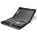 A4 size conference folder with a zipper made of genuine leather. 19 BL-0-1F