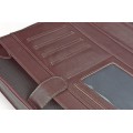 A4 size conference folder with a zipper made of genuine leather. 19 BL-0-2F
