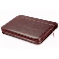 A4 size conference folder with a zipper made of genuine leather. 19 BL-0-2F