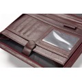 A4 size conference folder with a zipper made of genuine leather. 19 BL-0-2F