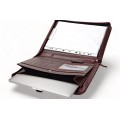 A4 size conference folder with a zipper made of genuine leather. 19 BL-0-2F