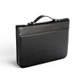 A4 size conference folder with a zipper made of genuine leather. 19R BL-0-1F