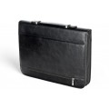 A4 size conference folder with a zipper made of genuine leather. 19R BL-0-1F