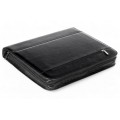 A4 size conference folder with a zipper made of genuine leather. 19R BL-0-1F