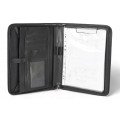 A4 size conference folder with a zipper made of genuine leather. 19R BL-0-1F
