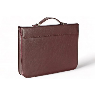A4 size conference folder with a zipper made of genuine leather. 19R BL-0-2F A4 size conference folder with a zipper made of genuine leather. 19R BL-0-2F