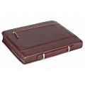 A4 size conference folder with a zipper made of genuine leather. 19R BL-0-2F