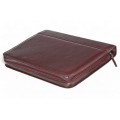 A4 size conference folder with a zipper made of genuine leather. 19R BL-0-2F