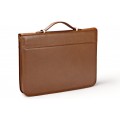 A4 size conference folder with a zipper made of genuine leather. 19R BL-0-2#1F