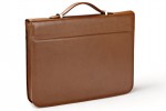 A4 zippered conference folder made of genuine leather. 19R BL 0-2#1F