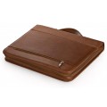 A4 size conference folder with a zipper made of genuine leather. 19R BL-0-2#1F