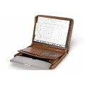 A4 size conference folder with a zipper made of genuine leather. 19R BL-0-2#1F