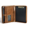 A4 size conference folder with a zipper made of genuine leather. 19R BL-0-2#1F