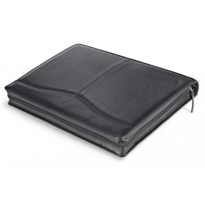 A4 size conference folder with a zipper made of genuine leather. 2 BL-0-1F A4 size conference folder with a zipper made of genuine leather. 2 BL-0-1F