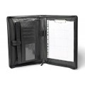 A4 size conference folder with a zipper made of genuine leather. 2 BL-0-1F
