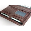 A4 size conference folder with a zipper made of genuine leather. 2 BL-0-2F