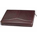 A4 size conference folder with a zipper made of genuine leather. 2 BL-0-2F