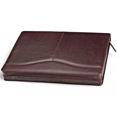 A4 size conference folder with a zipper made of genuine leather. 2 BL-0-2F A4 size conference folder with a zipper made of genuine leather. 2 BL-0-2F