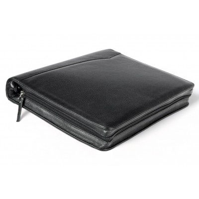 A4 size conference folder with a zipper made of genuine leather. 24 EL-4-1F