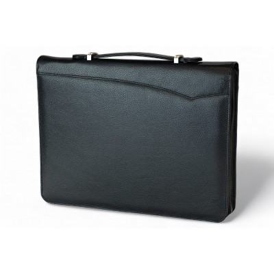 A4 size conference folder with a zipper made of genuine leather. 24R EL-4-1F
