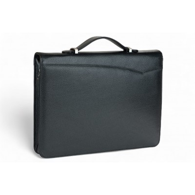 A4 size conference folder with a zipper made of genuine leather. 24R EL-4-1F