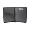 A4 size conference folder with a zipper made of genuine leather. 26 BL-0-1F