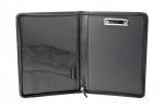 A4 zippered conference folder made of genuine leather. 26 BL 0-1F