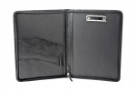 A4 size conference folder with a zipper made of genuine leather. 26 BL-0-1F