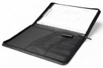 A4 zippered conference folder made of genuine leather. 26 BL 0-1F