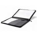A4 size conference folder with a zipper made of genuine leather. 26BL 4-1F