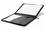 A4 zippered conference folder made of genuine leather. 26 BL 4-1F