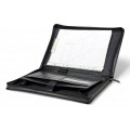 A4 size conference folder with a zipper made of genuine leather. 2R BL 0-1F