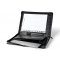 A4 size conference folder with a zipper made of genuine leather. 2R BL 0-1F