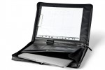 A4 size conference folder with a zipper made of genuine leather. 2R BL 0-1F