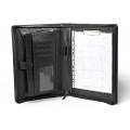 A4 size conference folder with a zipper made of genuine leather. 2R BL 0-1F