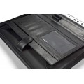 A4 size conference folder with a zipper made of genuine leather. 2R BL 0-1F
