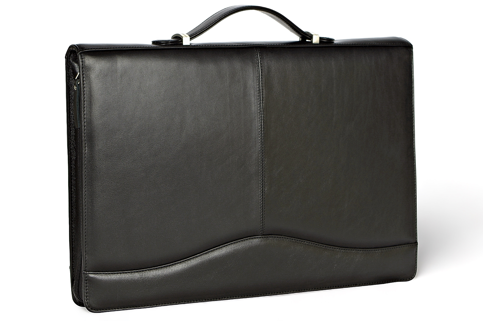 A4 zippered conference folder made of genuine leather. 2R BL 0-1F