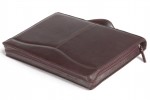 A4 zippered conference folder made of genuine leather. 2R BL 0-2F